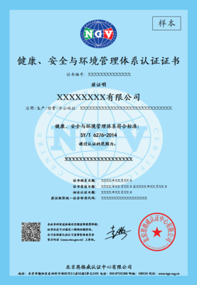 HSE健康、安全和环境管理体系认证
