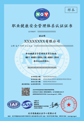 ISO 45001 职业健康安全管理体系认证